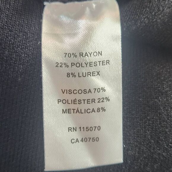 Nina Leoonard Black Cocktail Sweater Dress with Bell Sleeves Size Medium - Picture 8 of 10